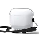 elago (ケースティファイ) クリアケース AirPodsPro3 ケース クリアケース ストラップ付き 黄変軽減 耐衝撃 全面保護 ソフトTPU(透明)