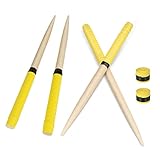 Shengshou 太鼓の達人 マイバチ 使いやすい 長さ約380mm 直径20mm 4本2組 予備グリップテープ付き (イエロー)