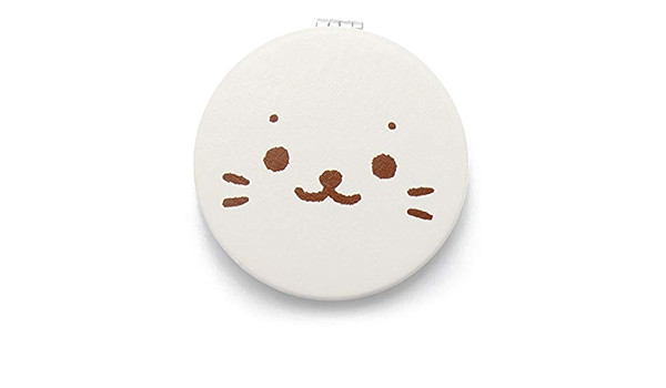 しろたん ラウンドミラー いっぱい柄 コンパクトミラー コンパクト ビューティー