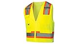 Pyramex RVZ2410M Lumen X Class 2 Surveyor's Safety Vest with 8 Pockets, Medium, Hi-Vis Lime by Pyram