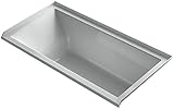 KOHLER 1121-RW-95 Underscore 60-Inch x 30-Inch Alcove Bath with Bask Heated Surface, Tile Flange, an
