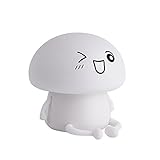 amoleya LED子供夜ライト、ソフトシリコン赤ちゃん保育園ランプwith Sensitiveタップコントロールfor Baby部屋、寝室、nursery-usb充電式シリコンマッシュルーム