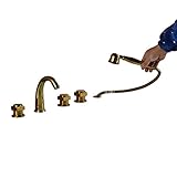 Rozin 浴槽 風呂桶用 蛇口 ハンドシャワー装備 メッキ 風呂 バスタブ用 じゃぐち 混合水栓