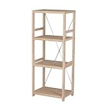エイアイテック(AITECH) オープンラック シェルフ 本棚 スリム 省スペース 頑丈 おしゃれ かわいい オフィス 組立簡単 3段/4段/5段 キッチン収納 パインラック4段40 幅42.5㎝ 奥行30㎝ 高さ105㎝ 木製 ナチュラル ECPR-4210 NA