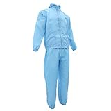 B Baosity 防護服　静電気防止服　作業服　良好な靭性　通気性　全2色2サイズ - ブルーL