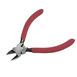 uxcell ニッパー　スタンダードニッパ 　斜ニッパ　バネ付　修理工具　115mm 　レッド