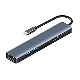 USB C ハブ 7in1 Type-C Hub USB-C バスパワー 4K HDMI RJ45 LAN 1000Mbps 1GMbps PD充電 SD microSD カードリーダー ドッキングステーション MacBook Air ノートPC スタンド