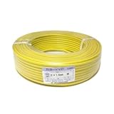 カワイ電線 ★切売販売★ カラーVVFケーブル 600Vビニル絶縁ビニルシースケーブル 1.6mm 2心 黄色 1m単位切り売り VVF1.6×2Cキ