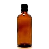 アロマ遮光瓶 100ml アンバー [ セキュリティーキャップ黒 ／ ドロッパー中栓 ] [ 5本セット ]