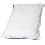 NOE 宅配ビニール袋 透けない テープ付き (A4より大き目サイズ, ホワイト, 100枚)