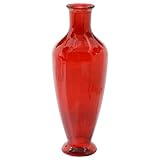 不二貿易 フラワーベース スペイン製 ガラス高さ75cm レッド 23286