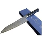 穂岐山刃物 ニッケルダマスカス(洋包丁タイプ)鍔付三徳 180mm【青一丁箱入】 5508-152162