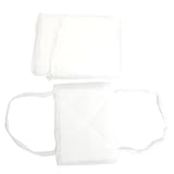 uxcell　12.5 x 16.5cm ホワイト　セルフタイ　ストラップ　再使用でき　ガーゼ　フェースマスク　結びつけ10個
