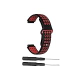 for ガーミン用 バンド 交換バンド シリコーン製 腕時計ストラップ バンド for Garmin ForeAthlete 235J/220J/230J/235J/620J/630J/735XTJ /Approach S20 / S5 / S6 ベルト 交換ベルト 工具付き 超薄 軽量 装着簡単 スポーツ 防汗 (ブラック&レッド)