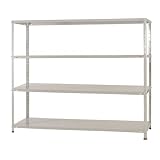 スチールラックのキタジマ KT-4-15 幅180×奥行45×高さ150cm 4段 ホワイトグレー 150kg/段