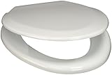 plumbtech 124 – 04プレミアム成形ウッド細長いToilet Seat with Adjustable Hinge ,コットンホワイト
