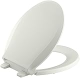 KOHLER K-4639-NY Cachet Quiet Close with Grip-Tight Bumpers Round-Front Toilet Seat, Dune [並行輸入品]