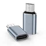 ChrisPow マイクロUSB変換アダプター 2個入り ブルー USB Type-C to Micro USB 変換コネクタ USB C（メス）to Mirco-USB（オス）変換アダプター OTG非対応 タイプCアダプター Type Bコネクタ 2A急速充電 データ同期 アンドロイド充電 Xperia、Galaxy S7、Nexus、 P10 Lite等Micro b Andriod