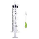TOUFEIYUAN 1枚10mlプラスチックシリンジ、スクリュートップシリンジ、キャップと14Gの鈍い針で、サイエンスラボ用に個別にパッケージ化され、接着剤、インク、測定、ディスペンス (10ml-1枚)