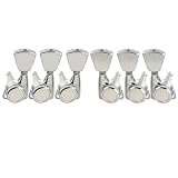 Musiclily Pro L3R3 ギターロック式ペグLocking Tuners エレキギター/アコースティックギター用、 クロームキーストーンボタン
