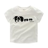 AiGo 半袖ver 4色選べる! やわらかコットン かわいい象 エレファント 半袖Tシャツ ストレッチ (130cm, Type4) [並行輸入品]