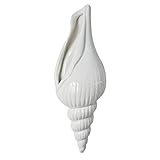 SunniMix 現代的　白い　陶器　海　貝殻形　花　水耕栽培　花瓶　壁　家　装飾　ぶら下げ　飾り　3サイズ選べる - 1＃