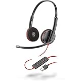 Plantronics ブラックワイアー C3220 ヘッドセット - ステレオ - ブラック - USB Type A - 有線 - 20 Hz - 20 kHz - オーバーヘッド型 - 両耳用 - 耳載せ - ノイズキャンセリングマイク