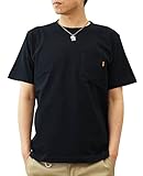 [ジーンズバグ] 革タブ付 ポケT オリジナル 本革 タブ アクセント 半袖 無地 ポケット Tシャツ メンズ レディース 大きいサイズ ブランド PKST-L1 ＸＬ クロ（2）