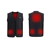 電熱ベスト 電熱ジャケット 防寒 3段階温度調整 5枚ヒーター内蔵 加熱ベスト USB接続 メ...