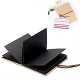 Copeflap 手作りアルバム 台紙 スクラップアルバム ジャバラ アコーディオン式 コーナーシール付き (ブラック)