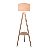 フロアランプ、 ソリッドウッドフロアランプ北欧の居間ランプベッドルームシンプルな現代フロアランプクリエイティブ三脚レトロ照明 (色 : A)