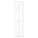 日本製 壁面収納 扉付き 書棚 収納 棚 本棚 キャビネット 壁面 〔幅60cm 本体＋上置き棚〕 ホワイト