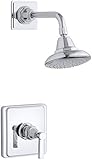 KOHLER K-T13134-4A-CP Pinstripe Pure Shower Faucet Trim with Lever Handle, Polished Chrome [並行輸入品]