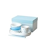 メモリアルギフト 積み重ね子供食器セット (ラッピング不要, ブルー)