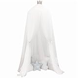 子供ベッドキャノピーMosquito Netラウンドフープドームベッドラグジュアリープリンセスコットンとレースネッティングデコレーションベビーキッズ部屋用 ホワイト children canopy-7