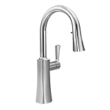 Moen S72608 Etch One-Handle High Arc Pulldown Kitchen Faucet Featuring Reflex, Chrome by Moen