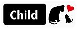 Child in Car 「ねこの親子」 Banner Type 車用ステッカー (背面の狭いSUV・スポーツワゴン向け) (マグネット) (ホワイト) ／ こどもが乗ってます (5.2cm×14.8