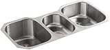 Kohler k-3166 Undertone 42 " Triple Basin under-mount 18ゲージステンレススチールKi、 K-3166-NA 1