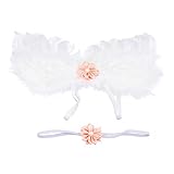 ノーブランド品 ２セット　赤ちゃん　記念写真　ベビーシャワー　小道具　ヘッドバンド　翼　衣装　花