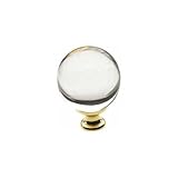 Baldwin 4302.030 Swarovski Crystal Ball 1-3/8-Inch Diameter Cabinet Knob, Polished Brass - Lacquered