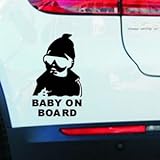 My Vision 【COOLデザイン】 車用ステッカー ジョーク 赤ちゃんがノってます (ブラック) MV-BABYMV-BK