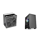 【セット買い】Thermaltake Smart Pro 600W 80PLUS Standard認証 600W ATX PC電源ユニット PS-SPD-0600NNFAWJ-1 PS1461 + S100 TG 強化ガラス ミニタワーPCケース スイングドアパネル採用 CA-1Q9-00S1WN-00 CS7885 ブラック