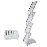 マガジンスタンド 収納 カタログホルダーラックスタンドマガジン文学パンフレットオフィスおよび展示会の表示 (色 : 白, サイズ : 27.5x36x128cm)