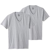 [ヘインズ] アンダーシャツ 半袖 Ｖネック (2枚組) 抗菌防臭加工(Fresh IQ) 2P RS ＶネックＴシャツ グローバルバリューライントップス HM1EY704 メンズ ヘザーグレー L