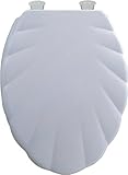 Bemis Mfg 122ec 000細長い成形木製トイレ便座、easy-clean &変更sta-titeヒンジ、シェルデザイン、ホワイト 1 ホワイト 122EC 000 1