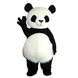 [RUSRIVE] 着ぐるみ 大人 パンダ コスプレ 全身 マスコット きぐるみ コスプレ かわいい 面白いコスチューム 大人用 ハロウィン クリスマス キャラクター 着ぐるみ 仮装 衣装 かぶりもの 応援 イベント宣伝用品 (長毛パンダ,（168-180CM）)