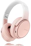 【Bluetooth5.3 +HiFi】ワイヤレスヘッドホン/オーバーイヤー Headphones 同時に接続されている 2 台のデバイスをサポート/低遅延/密閉型音漏れしにくく/内蔵マイク付き/軽量快適な着心地/折りたたみ式/40mm HD ドライバーユニット/最大46時間連続再生/3.5mm AUX/音楽/通話 (ピンク)