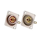 RCA パネルマウントシャーシ ソケット メスコネクタ ジャック 金メッキ 真空管アンプ オーディオ端子 ターミナル (シルバープレート2個セット)