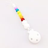 Mamimami Home 新生児贈り物 食品グレード　歯固め　赤ちゃんのおもちゃ ソフト シリコーン ビーズ　ベビー用　おしゃぶり ママ看護用ジュエリー　[虹色]