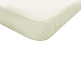 Bon Bonito Soft & Comfort 100% Cotton Jersey Knit Fitted Sheet 300 thread count (39x75, Ivory) by Bo